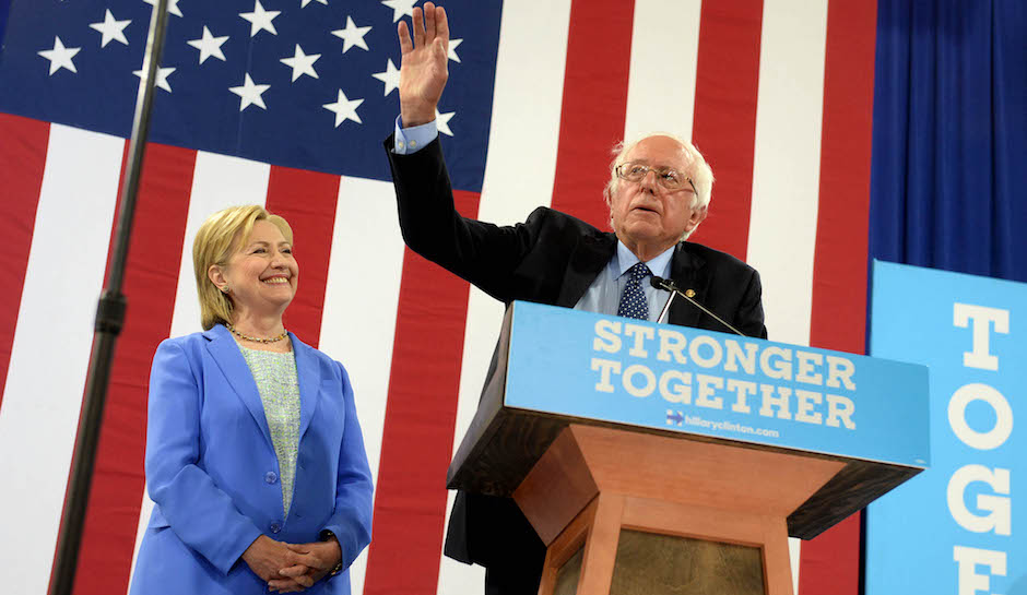 Bernie Sanders Campaigns With Hillary Clinton In New Hampshire